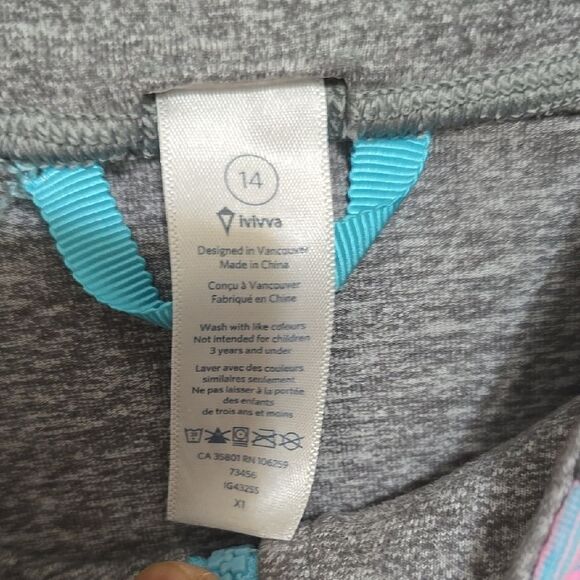 lululemon Ivivva Girl's Sleeve Fitted Zip-Up Hoodie with Mandarin Collar size 14 - Picture 2 of 9